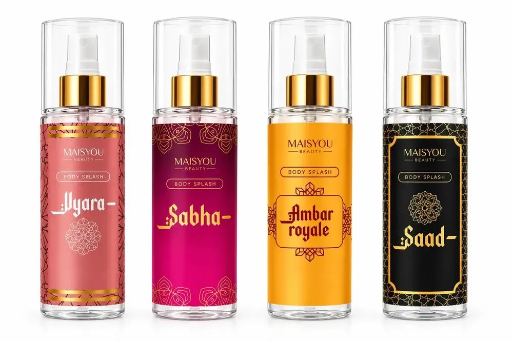Kit 4 Body Splash Sabha + Uyara + Saad + Ambar Royale Premium Perfume Feminino Colonia Chique 150ml Mais You