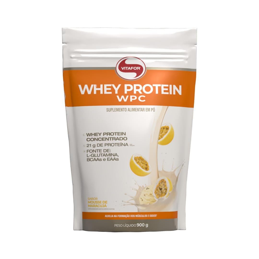 Whey Protein WPC Refil (900g), Mousse de Maracujá, VitaFor