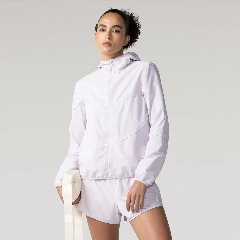 Jaqueta Feminina Pinstripe Plana Bolso Seguro Asics Lilás Gg