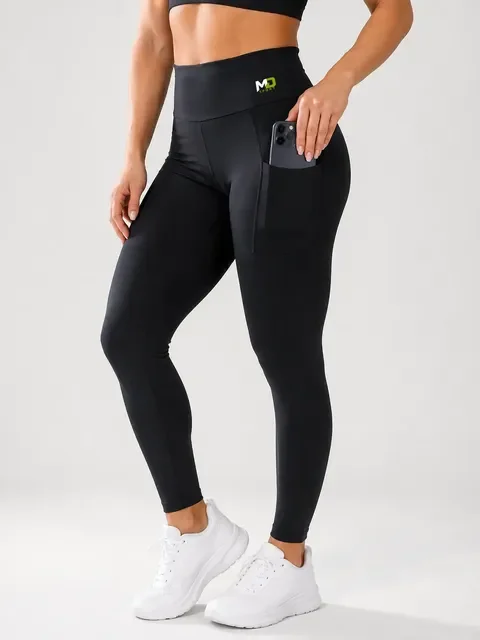 Calça Legging Academia Poliamida C/bolso Corrida Sport Elite