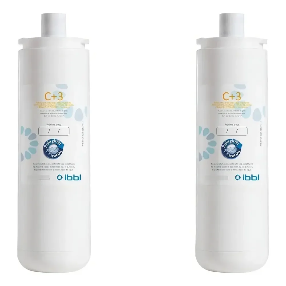 Kit 2 Refis C+3 Purificador De Água Ibbl Para 1 Ano Branco