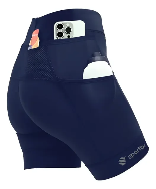 Bermuda De Compressão Feminina Azul Marinho - Sportbr