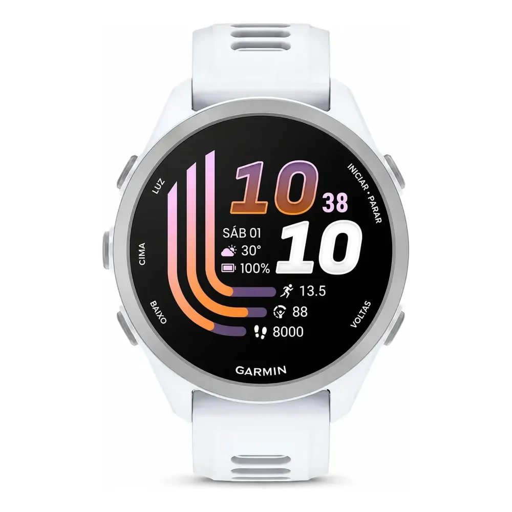 Relogio Garmin Forerunner 170 Music Branco, Nf E Garantia Branco Mesh Cinza