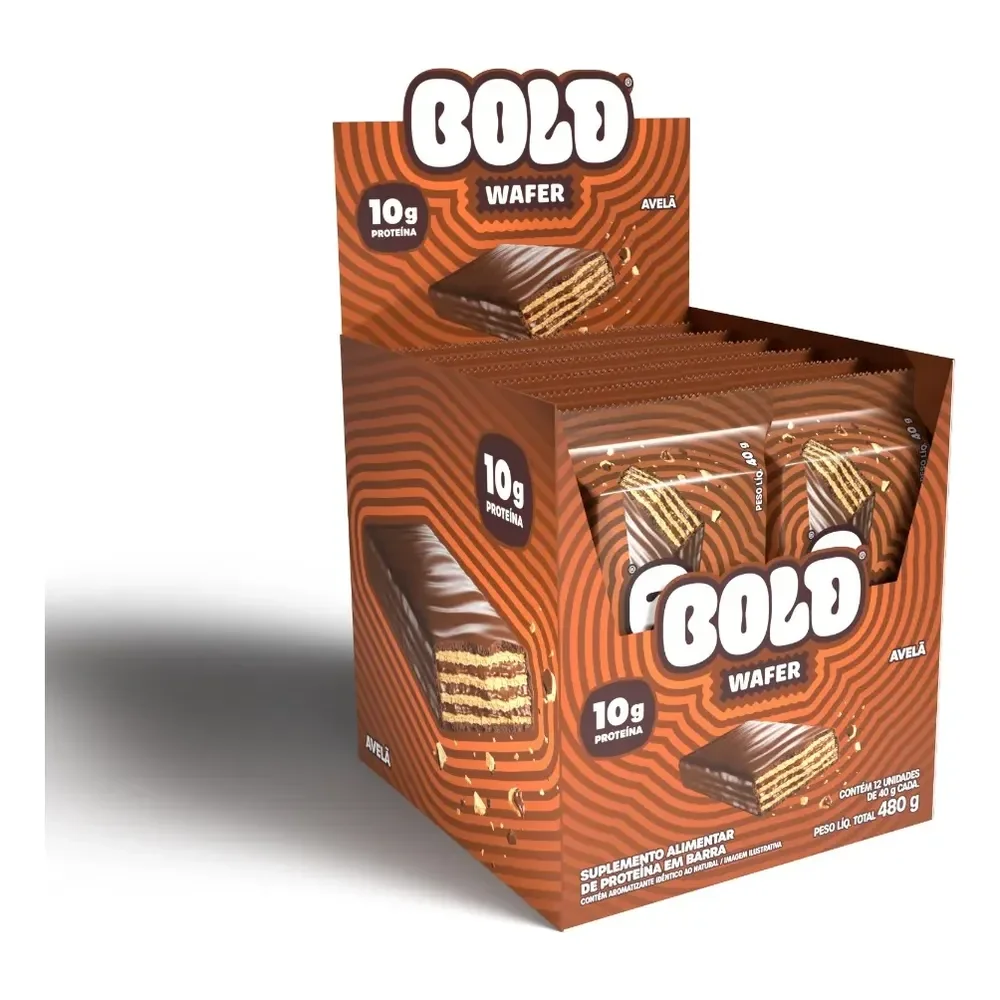 Wafer Bold Snacks Plano 10g Proteína Avelã 40g Unidade Avelã