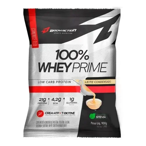 100% Whey Prime Bodyaction Pro-f Refil 900g - Sabor Leite Condensado