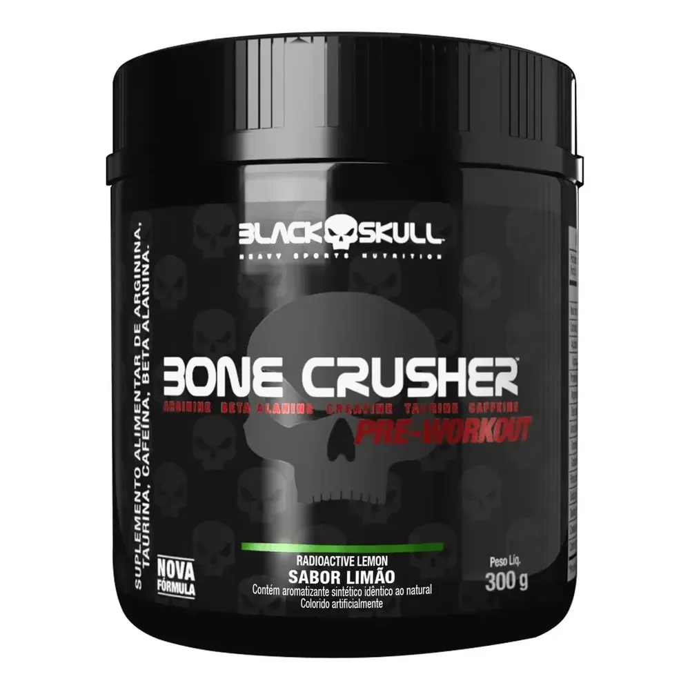 Pré-treino Bone Crusher Black Skull 300g - Limão