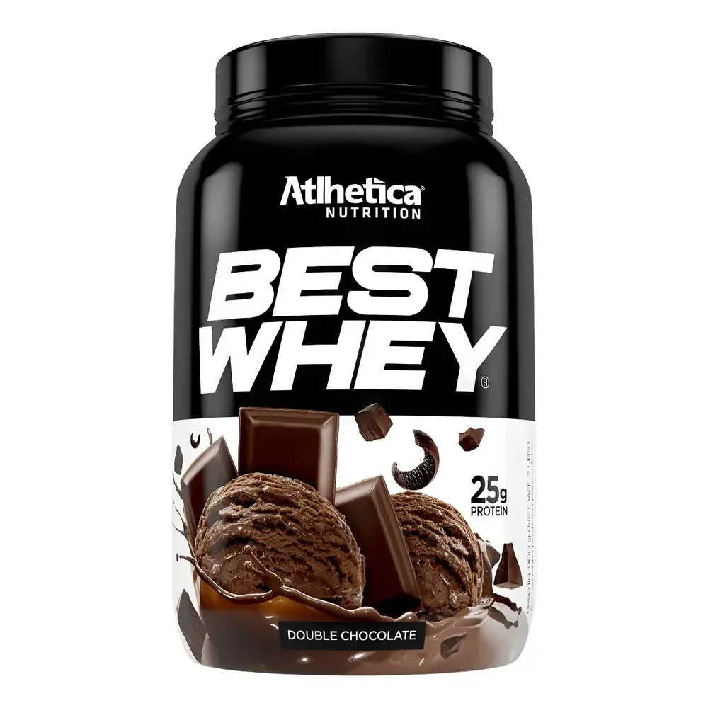 Atlhetica Best Whey Protein (pote 900g) Double Chocolate Duplo Chocolate