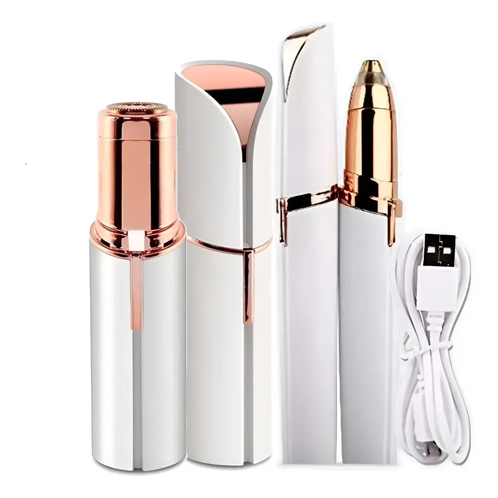 Kit Depilador Facial Caneta Depiladora Sobrancelha Portátil Branco 127/220v