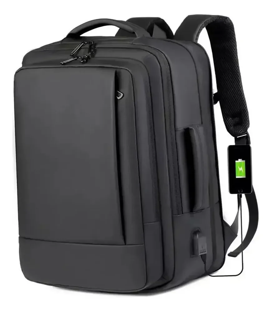 Mochila Jiesipote À Prova D'água Reforçada Expansível Cor Preto