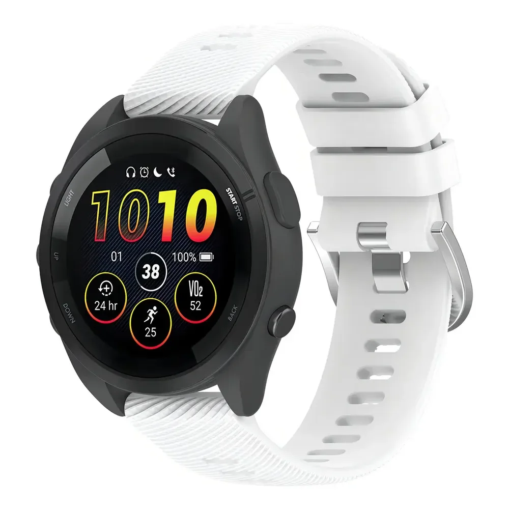 Pulseira Para Garmin Forerunner 55/165 245/645 Silicone 20mm Branca Lisa