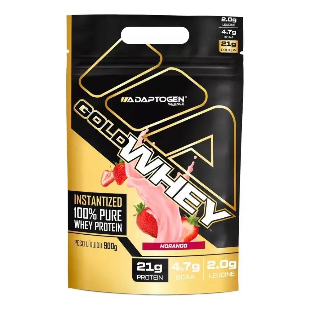 Adaptogen Science Gold Whey Refil Concentrado 900g Sabor Morango