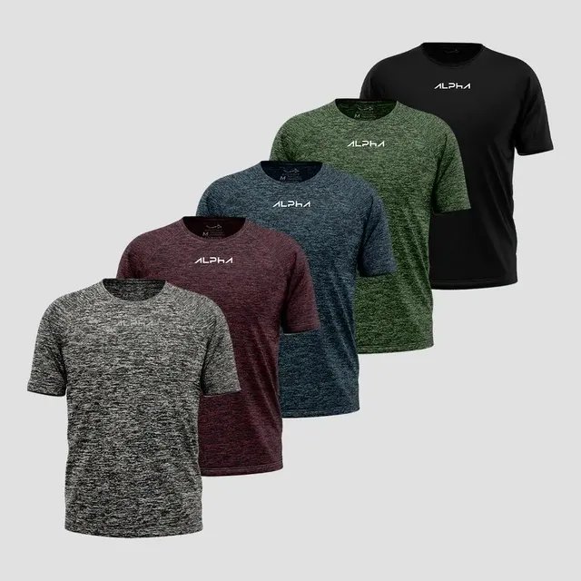 Kit 5 Camisetas New Fluid Mescla Dry Alpha Masculina
