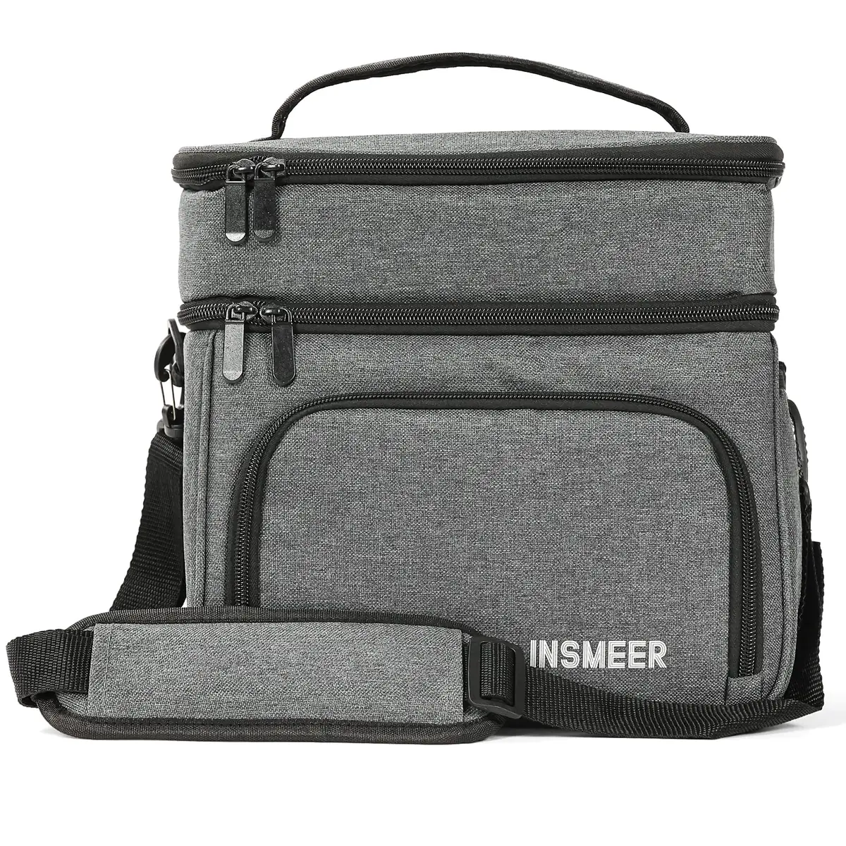 INSMEER Lancheira Bolsatérmica, Bolsa Térmica 16 Litros Para Marmita E Lanches (Large, Cinzento)