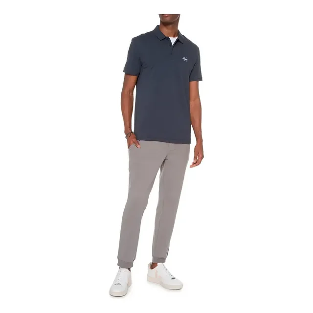 Polo Calvin Klein Jeans Piquet Regular Re Issue Azul Marinho