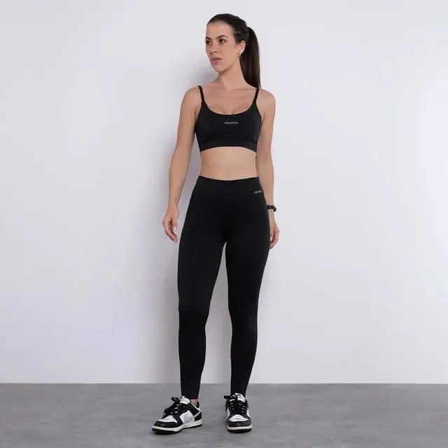 Conjunto Fitness Feminino Encanto Top E Legging Cintura Alta