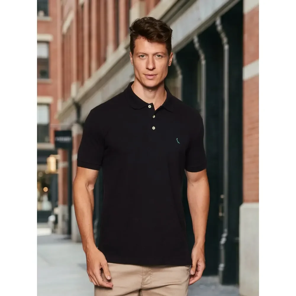 Polo Piquet Basica Reserva Masculino Preto N/a M Lisa