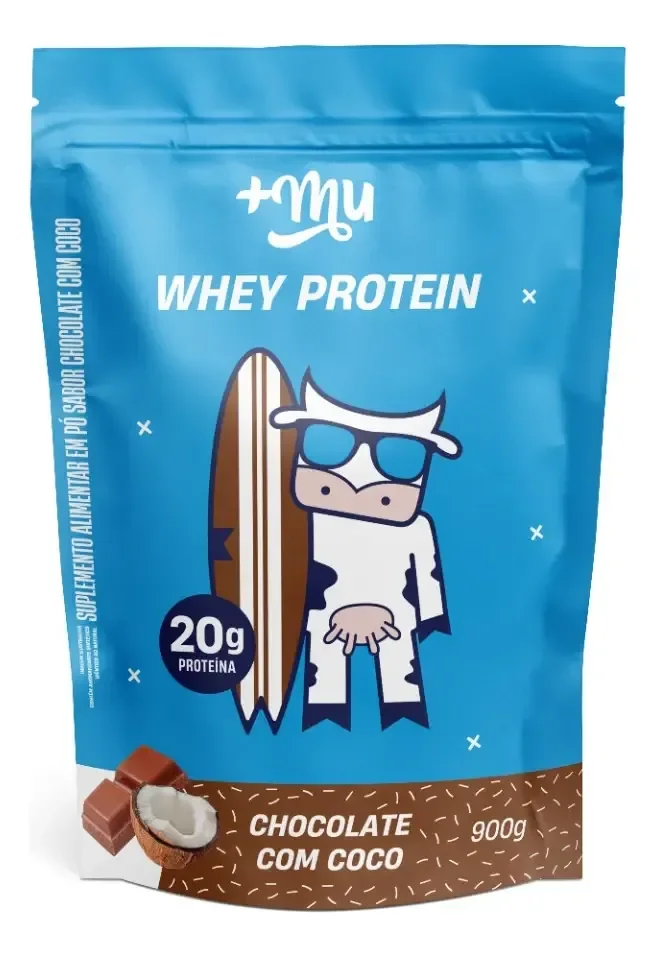 Refil Whey Concentrado Chocolate Com Coco 900g + Mu