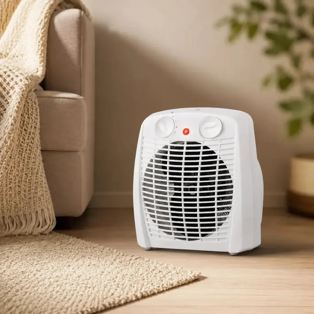 Aquecedor Elétrico 2 Em 1 Kian Branco 1800w Aq100 2 Níveis De Aquecimento + Ventilação