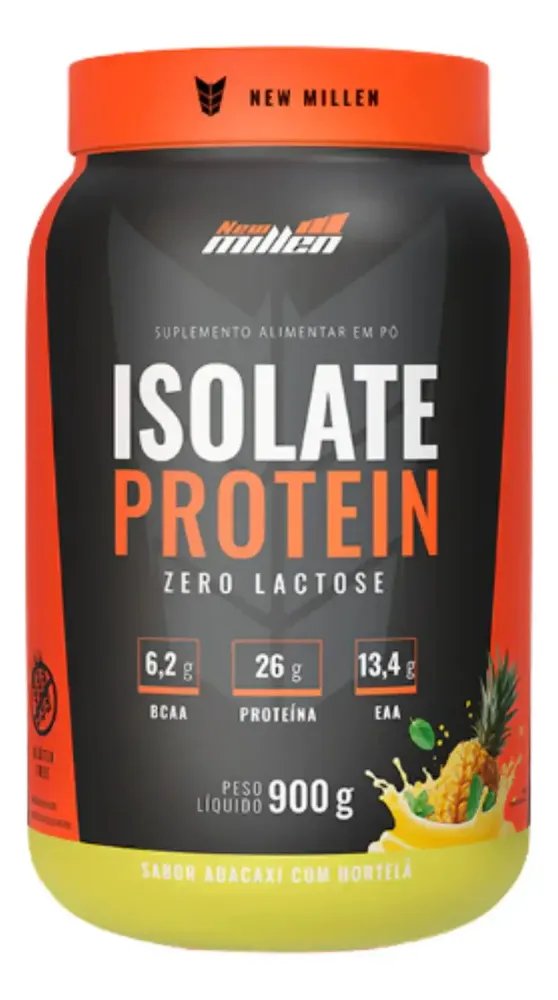 Isolate Protein Zero Lactose Pote 900g New Millen Sabor Abacaxi Com Hortelã