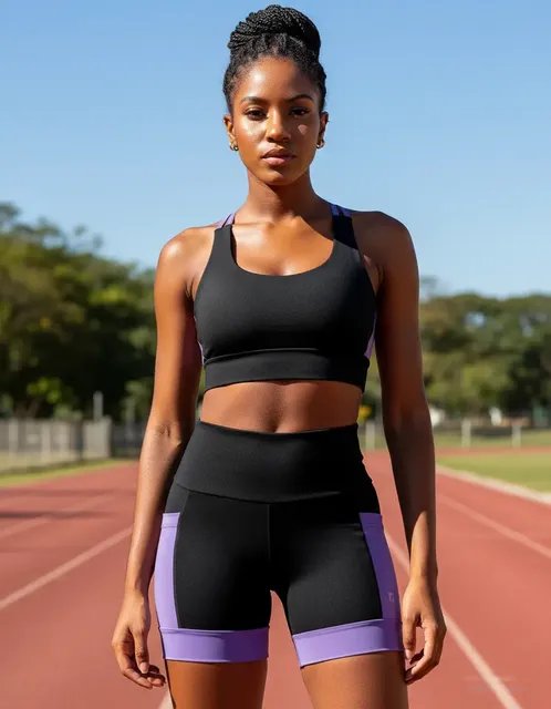 Conjunto Ciclico Shorts E Top Blackout Academia Corrida