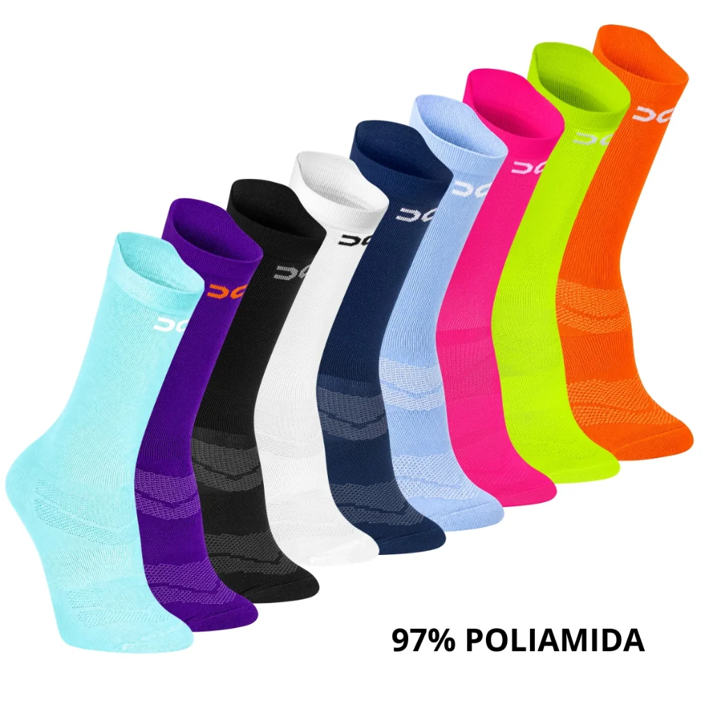 Kit 2 pares Meia Esportiva Corrida Unissex Cano Médio Esportes Academia Gym Dry Fit 97% Poliamida