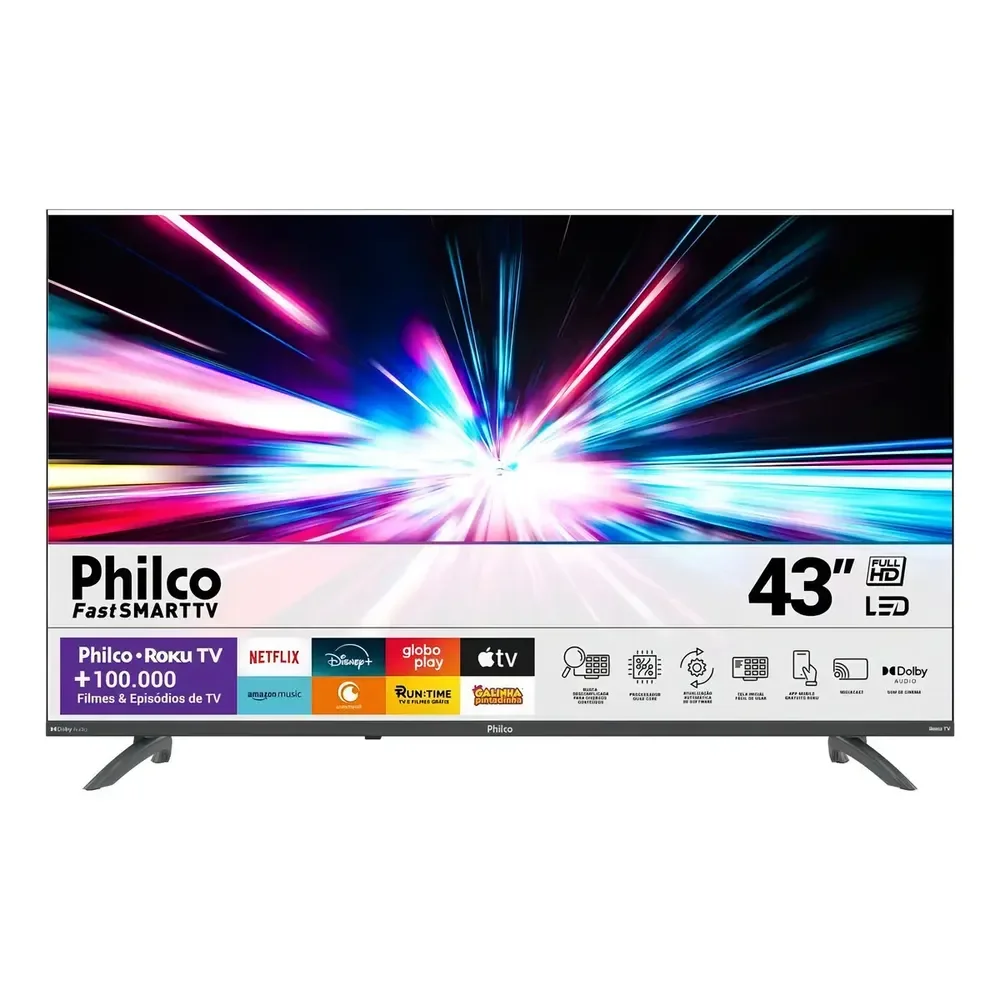 Smart Tv 43 Philco Led Roku Tv Dolby Audio Ptv43va4regb