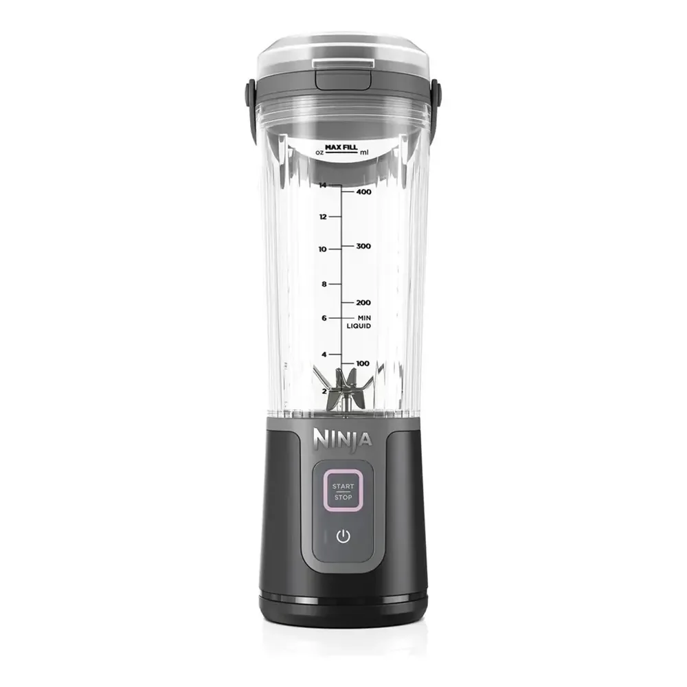 Liquidificador Portátil, Ninja, Base Recarregável, Tampa À Prova De Vazamentos, Função De Auto-limpar, Copo De 470 Ml, Bivolt Preto 127/220v