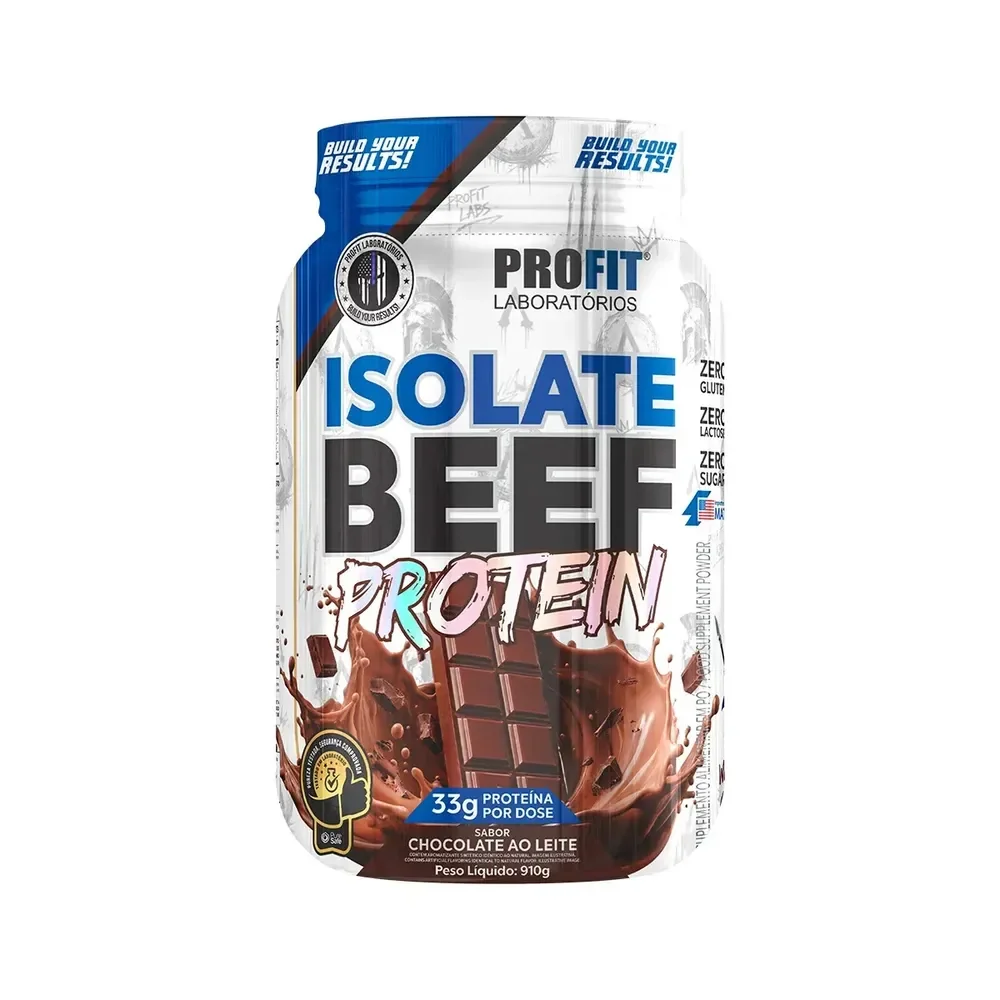 Whey Isolate Beef Protein Proteína da Carne Chocolate 910g Profit Labs