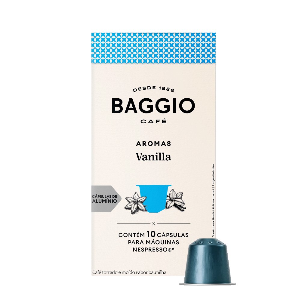 Baggio Café - Cápsula de Café Aromas Vanilla Compatível com Nespresso® - 10 unidades.