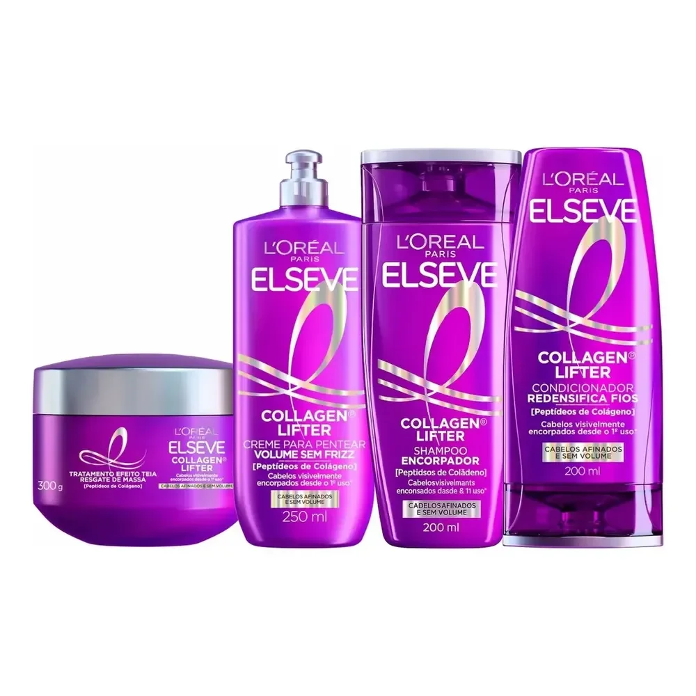 Kit Elseve Colageno Lifter Sh 200ml+co 200ml+másc+cr Pentear