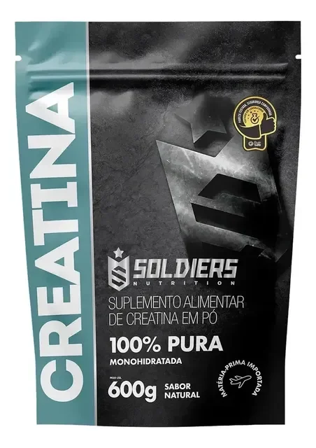 Creatina 600g Suplemento Monohidratada Em Pó 100% Pura - Soldiers Nutrition Sem Sabor