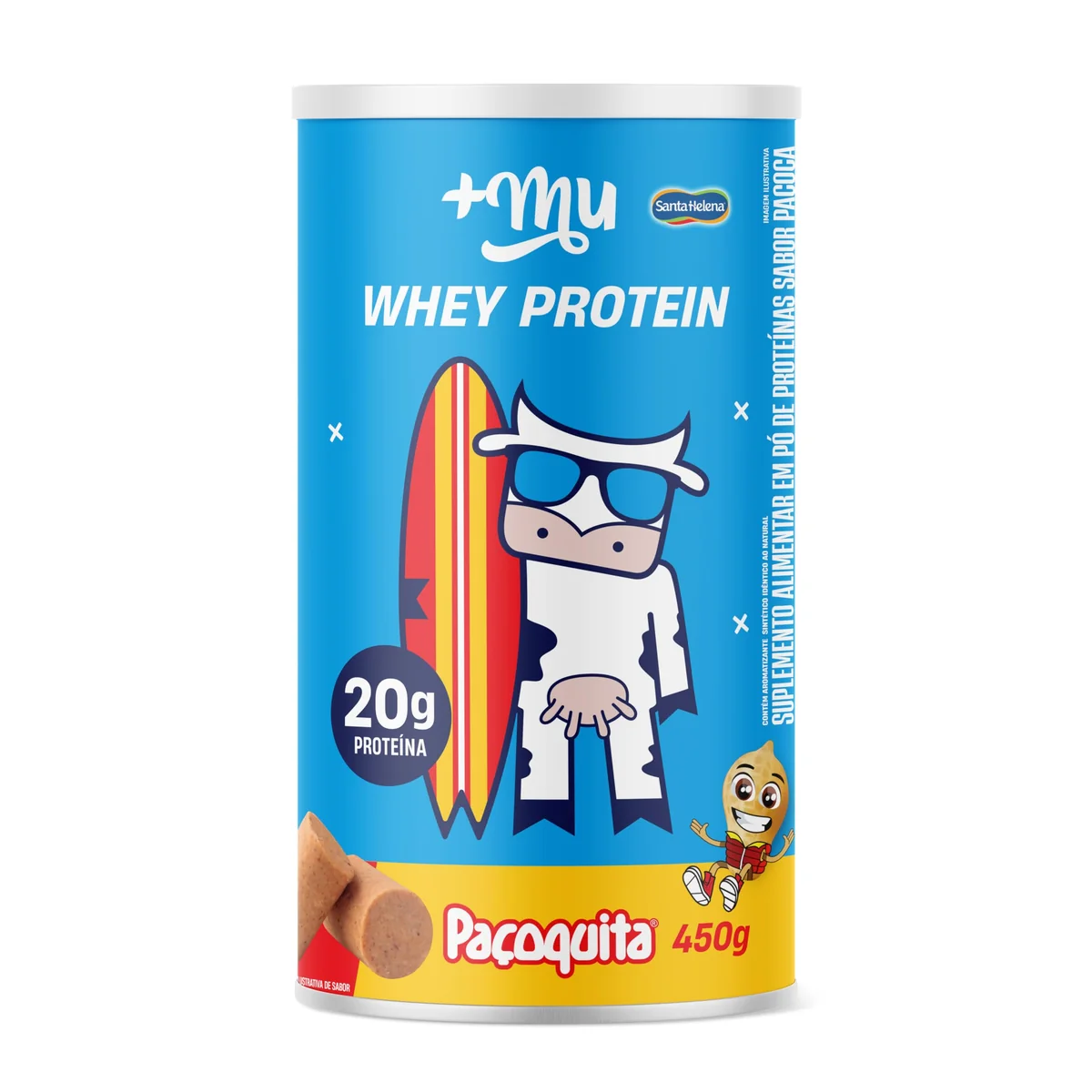 Whey Concentrado, Mais Mu, Sabor Paçoquita, 20g de proteína - 450g