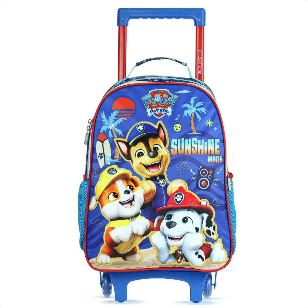 Mochila Com Rodas Escolar Xeryus 16 Patrulha Canina 15300 Azul Infantil Carrinho Resistente Paw Patrol