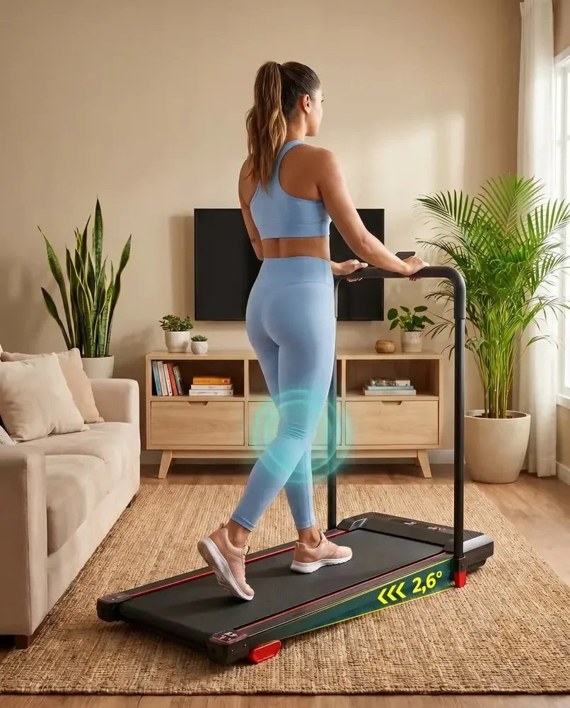 Esteira Ergométrica Elétrica Dobrável com Controle Remoto Treino Cardio Caminhada Casa Academia Redfin Ideal Motor 2.5 HP e 150 kg Preto