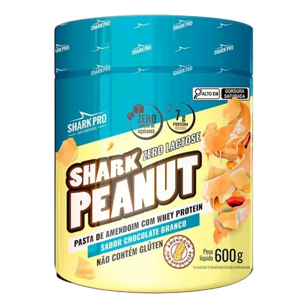 Pasta De Amendoim Sabor Chocolate Branco 600g - Shark Pro