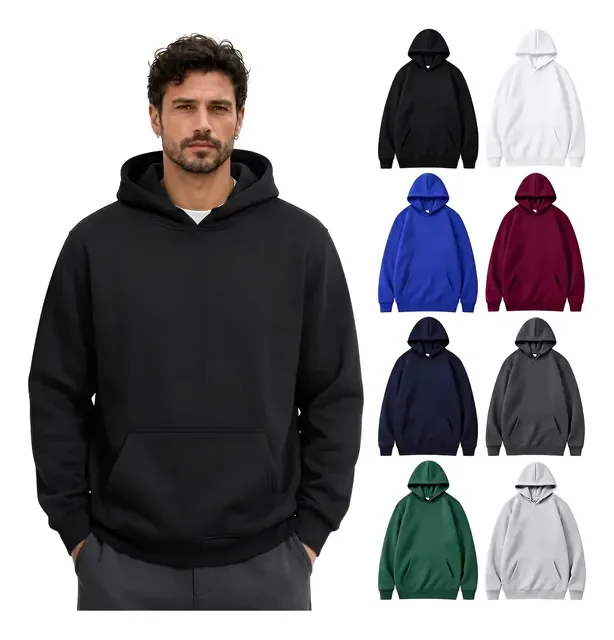 Moletom Canguru Liso Algodão Unissex Térmico Forrado Fleece