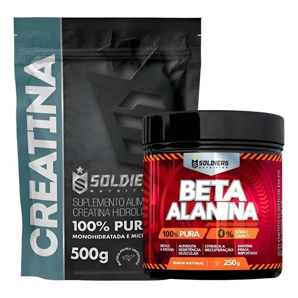 Kit: Beta Alanina 250g + Creatina 500g 100% Puro