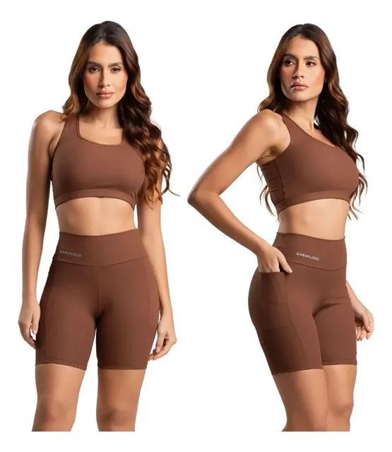 Conjunto Feminino Academia Top Short Fitness Corrida