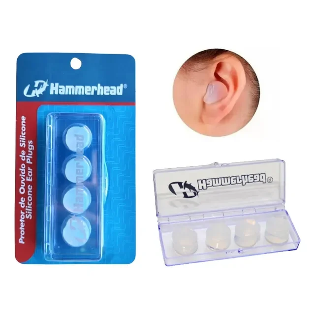 Tampão Protetor De Ouvido Auricular 4 Pc Silicone Hammerhead