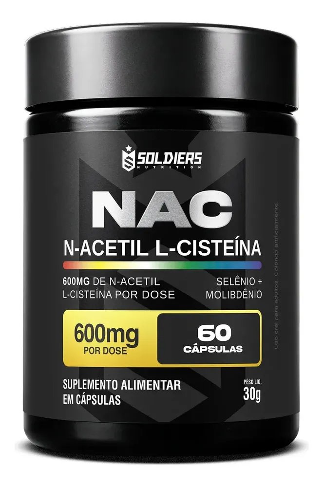NAC N-Acetil L-Cisteína Selênio e Molibdênio 60 Caps - Soldiers Nutrition