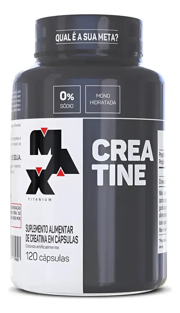 Creatina Monohidratada Em Capsulas Max Titanium Creatina Cápsulas 100% Pura Pote Com 120 Unidades