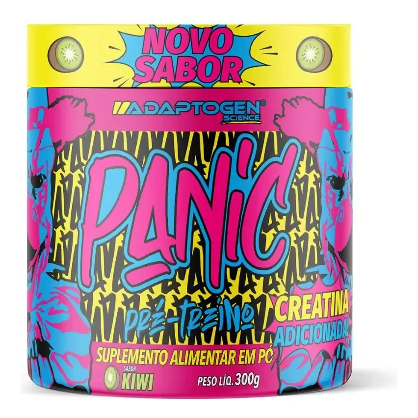 Suplemento Em Pó Adaptogen Science Panic Pré Treino Com Creatina Pote 300g Sabor Kiwi