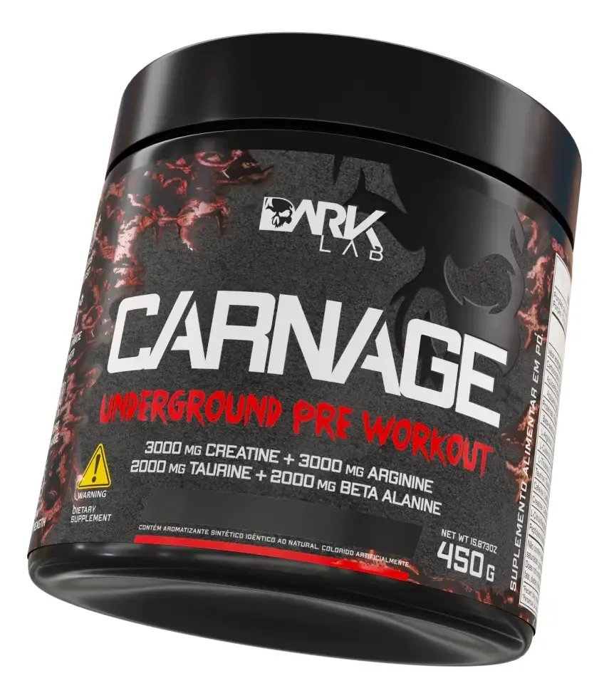 Pre Treino Carnage Uva 450g com Creatina Dark Lab