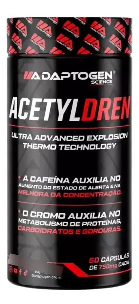 Termogênico 60 Cápsulas Acetyldren Adaptogen