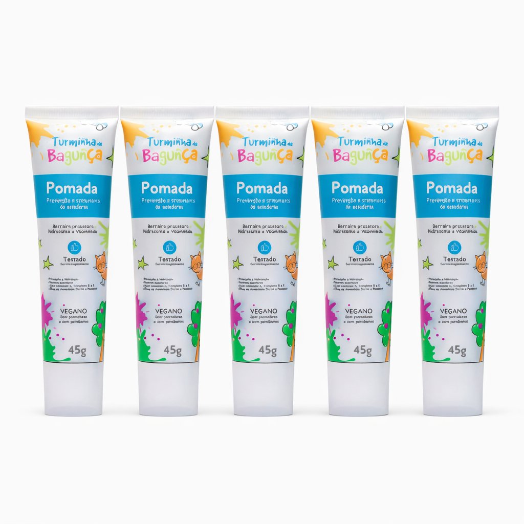 Kit 5 Pomadas Preventivas para Assaduras 45g Turminha da Bagunça Pomada Bebê