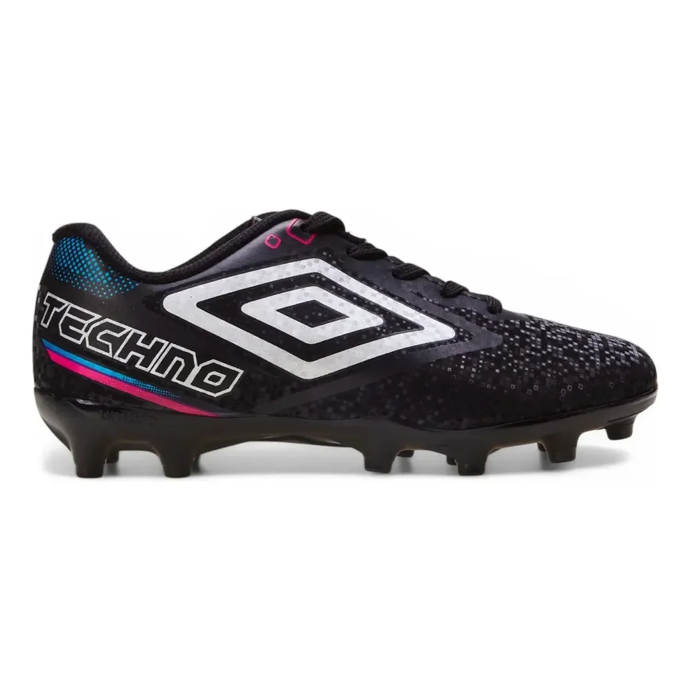 Chuteira Campo Masculina Umbro Grama Natural Firme Techno Ii Preto/cinza/azul 39 Br