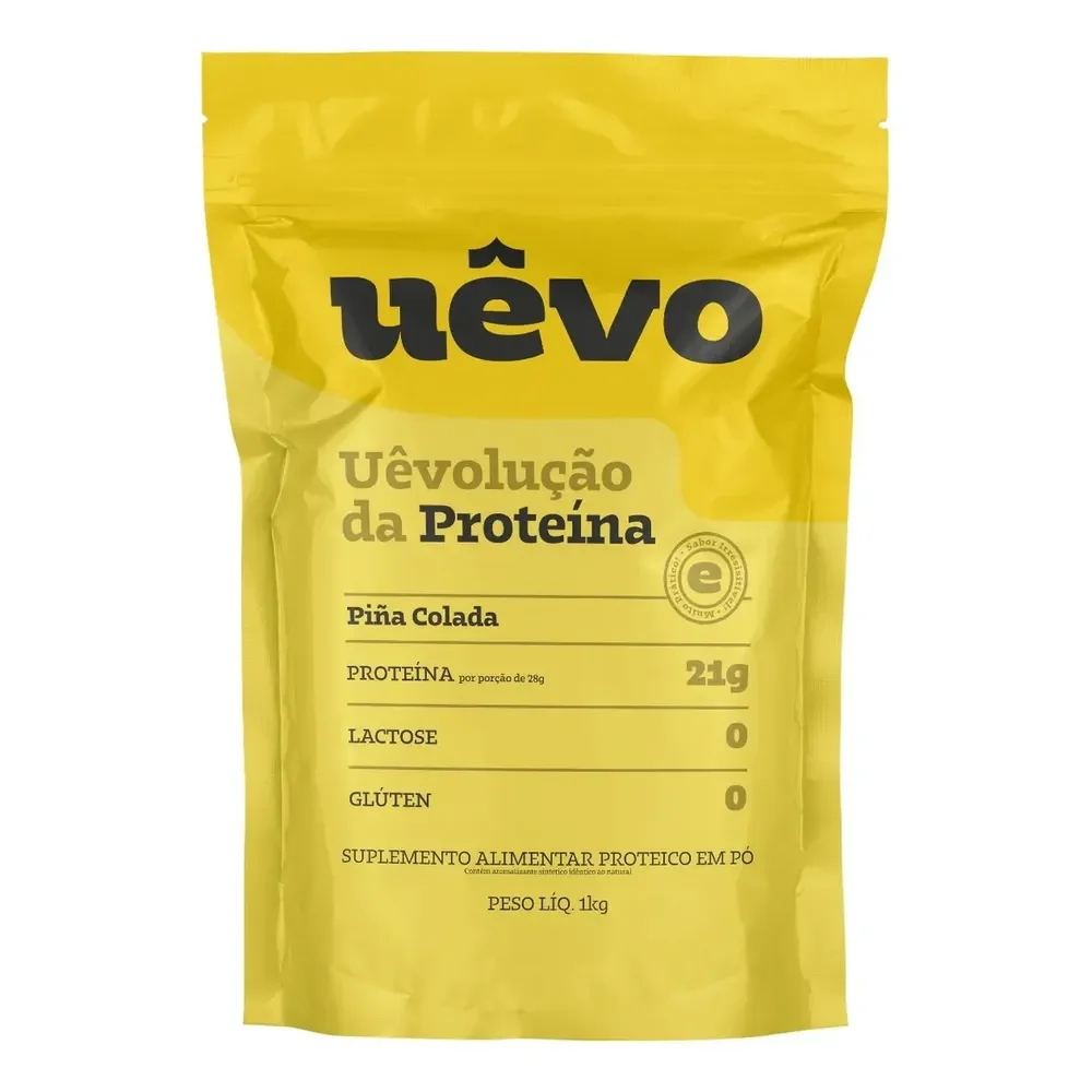 Proteína Uêvo 1kg - Sabor Piña Colada - Suplemento Proteico Piña Colada