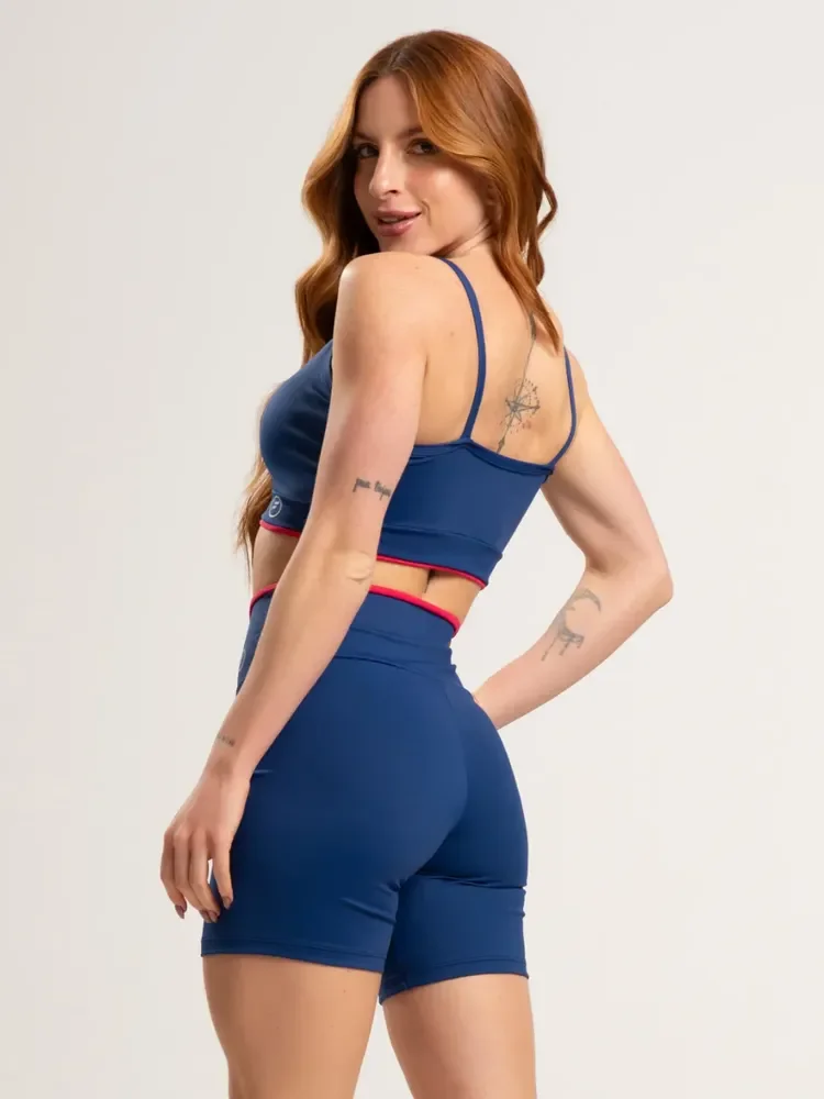 Conjunto Academia Element Poliamida Short E Top Azul-marinho Gg