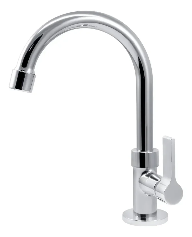 Torneira Lavatorio Lavabo Banheiro Luxo Bica Alta Cromada 1/4 De Volta Balencia