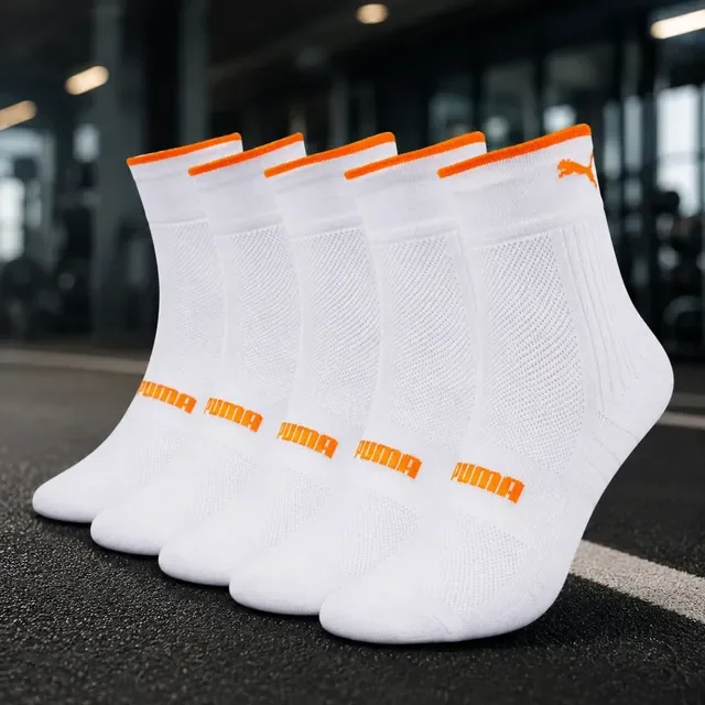 Kit 3 Pares Meia Puma Cano Medio Dry Poliamida Anti-bolha